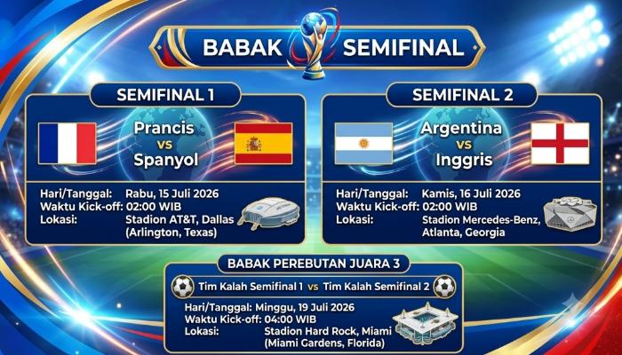 Update Jadwal dan Skor Piala Dunia 2026 setelah Babak 8 Besar Rampung, Daftar Tim Lolos Semifinal - Bangkapos.com