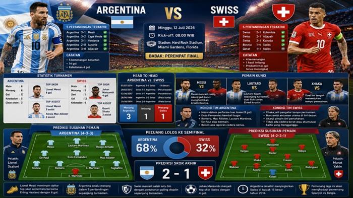 Argentina vs Swiss, Messi Bidik Semifinal, La Albiceleste Waspadai Kejutan Tim Kuda Hitam Eropa - Bangkapos.com