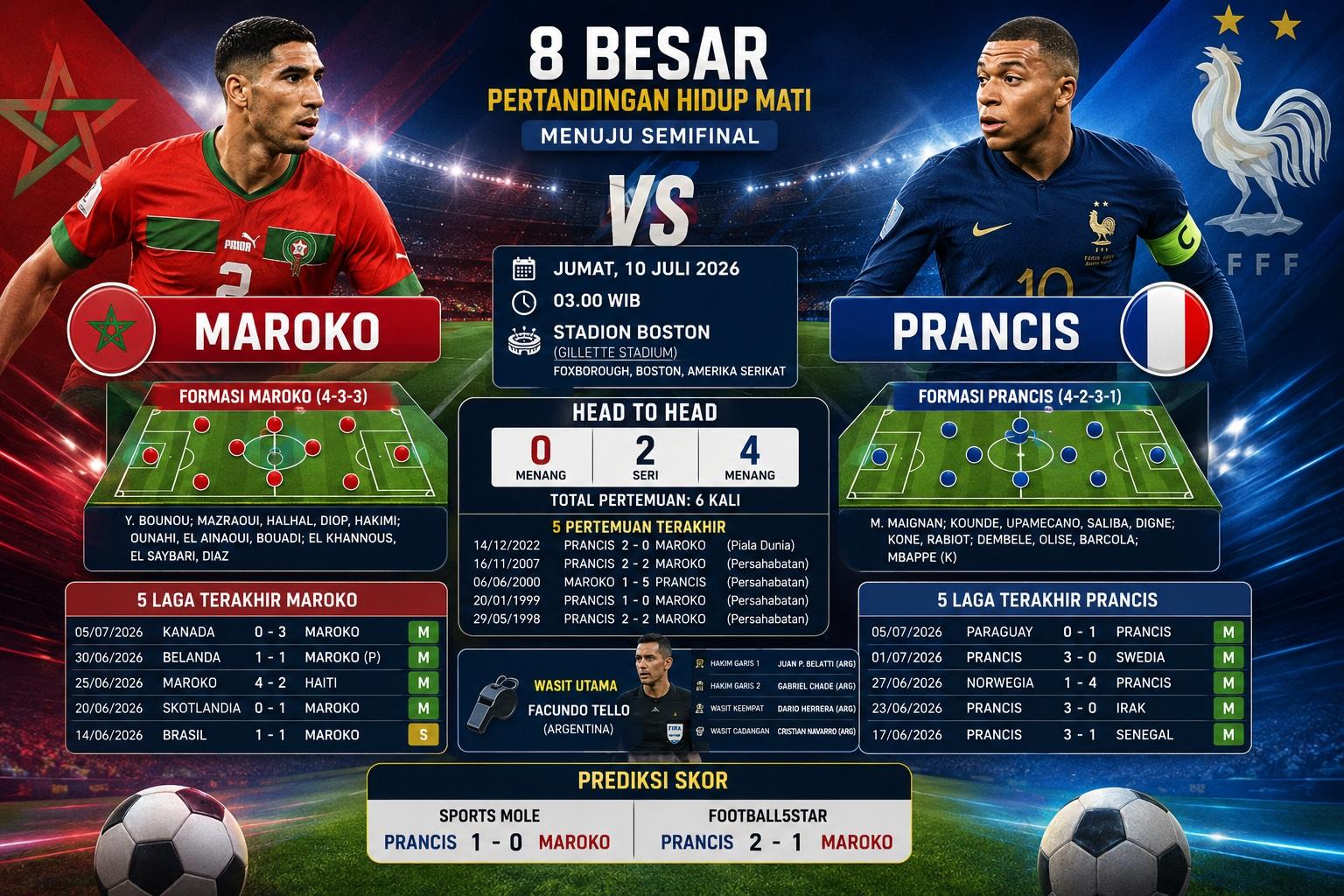 Prediksi Skor Prancis vs Maroko :Jadwal, Sejarah 2022 & Wasitnya di Piala Dunia 2026 yang Buat Geram - Bangkapos.com