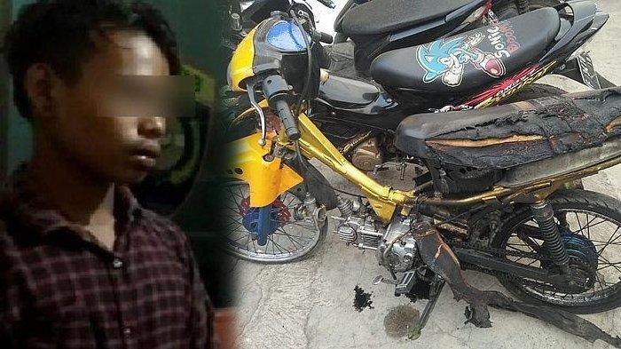 Pemuda Buruh Bangunan Bakar Motor yang Baru Seminggu Dibeli Gara-gara Ditilang, Begini Nasibnya