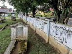 Aksi Vandalisme di Pekuburan Tionghoa Kemujan Sungailiat Bangka, 20 Bangunan Kubur Dicorat Coret 