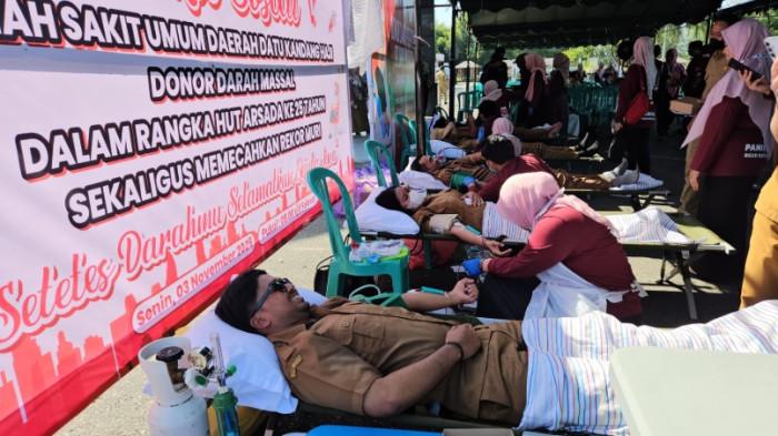 RSUD Datu Kandang Haji Bangan Ikut Pecahkan Rekor Muri 6000 Pendonor Darah se Indonesia Sehari