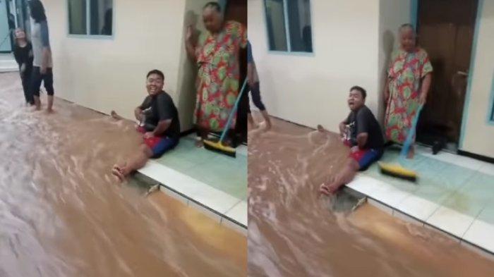 Viral Aksi Seorang Ibu Jadikan Anaknya Tanggul Banjir, Usik Perhatian Ustadz Yusuf Mansur