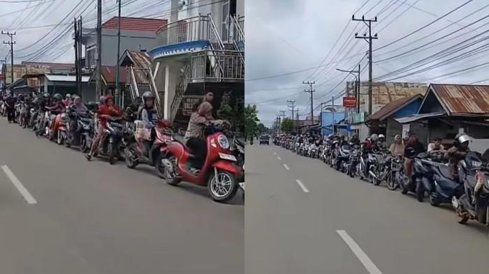 Pecahkan Rekor! Antrean Pertamax Terpanjang di SPBU Hikun Tabalong, Meluber ke Jalan Raya