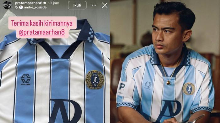 MASIH AKRAB - Ayah selebgram Azizah Salsha pamer dikirimi jersey oleh Pratama Arhan dicapture Jumat (14/11/2025). Andre Rosiade ucap terima kasih.