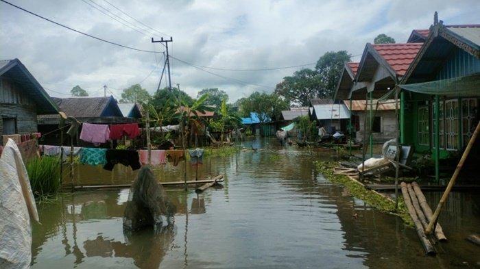 Jalan Desa di Pahatalan HST Terendam Tak Bisa Lagi Dilalui, Kades : Warga Perlu Bantuan Pangan