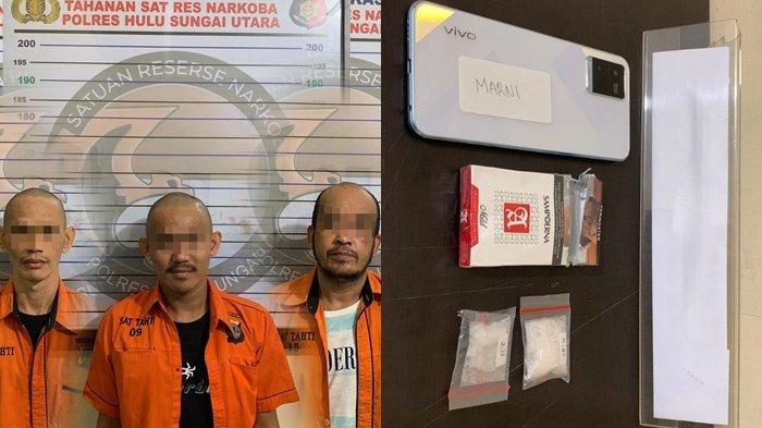 Gerebek Rumah di Teluk Cati HSU, Polisi Gagalkan Transksi Sabu Tiga Pria Diduga Pengedar