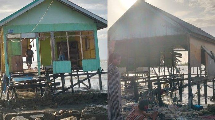 Gelombang Setinggi Hampir 2 Meter Terjang  Pesisir di Tanahlaut, Dampak Kerusakan Rumah Kian Parah