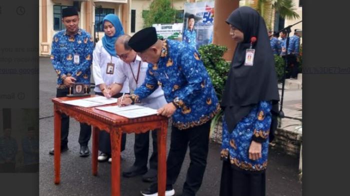 Bupat HST, Samsul Rizal saat meluncurkan program Inovasi Instansi Ramah Pangan (INRAPA).22