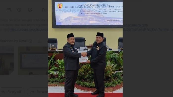 Bupati HST, Samsul Rizal menyampaikan Laporan LKPJ) Tahun 2025