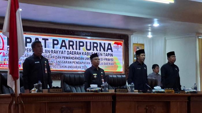 Bupati Tapin Sampaikan Nota Keuangan Raperda APBD 2026 Senilai Rp 1,4 Triliun