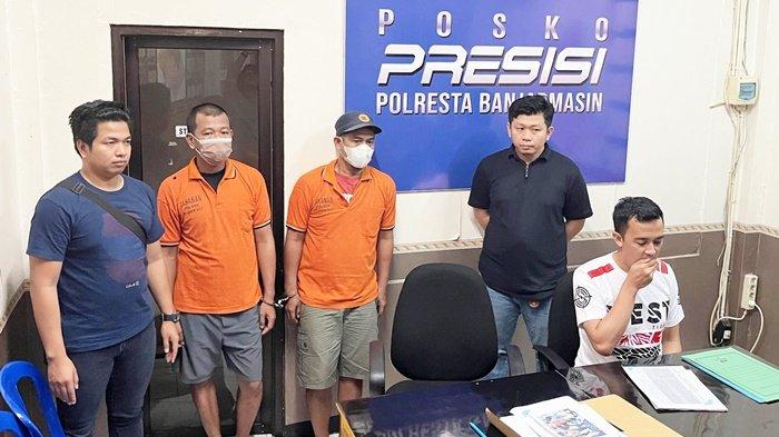 Dua Warga Tanjung Berkat Diduga sebagai Pengedar Sabu Digiring ke Polsek Banjarmasin Barat