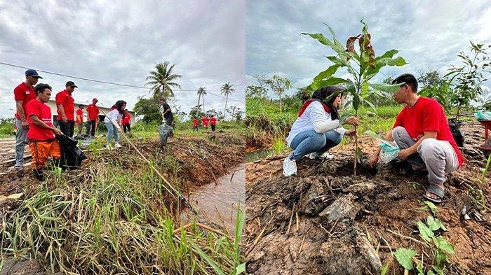 Sambut HUT ke-50 PDIP, Hj Aida Muslimah Ajak Warga Sungai Andai Bersihkan Sungai dan Menanam Pohon