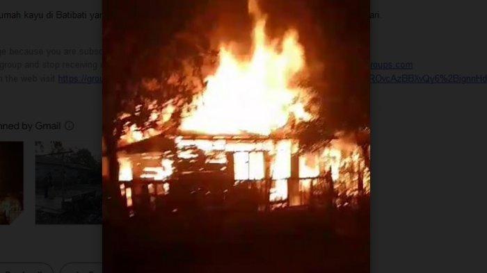 Dua Rumah Warga Batibati Ludes Terbakar, Pemadam Kebakaran Sempat Kesulitan Menuju Lokasi Titik Api