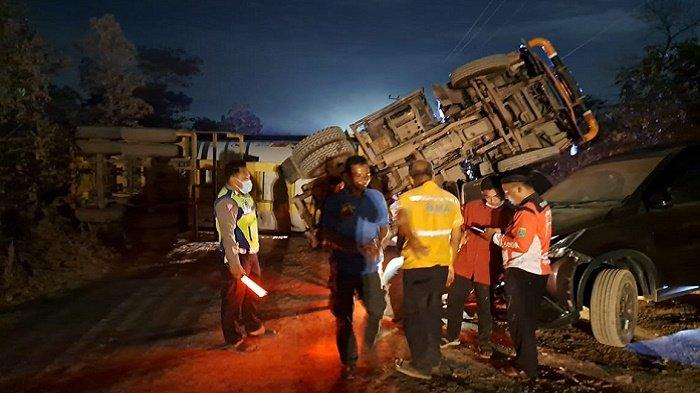 Kecelakaan di Jalan Alternatif Km 171 Tanbu, Truk Tangki Mundur di Tanjakan Lalu Lindas 2 Minibus