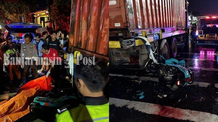 Tabrak Truk Parkir, Kecelakaan Maut di Depan SMKN 5 Banjarmasin Tewaskan Seorang Pengendara Motor