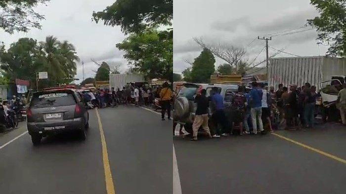 Kecelakaan di Jalan Trans Kalimantan Handil Barunai Anjir Pasar Batola, Sopir Terjepit