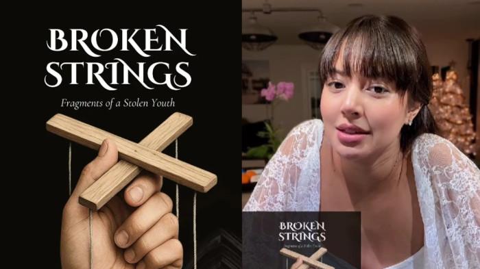 MOTIF TERBITKAN BUKU - Kolase Buku Brokens Strings dan potret Aurelie Moeremans dicapture Rabu (14/1/2026).