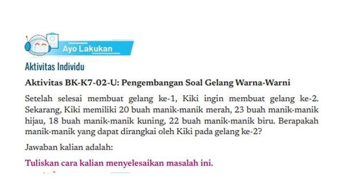 Kunci Jawaban Informatika Kelas 7 SMP/MTs Halaman 30 Kurikulum Merdeka Pengembangan Soal Manik-manik