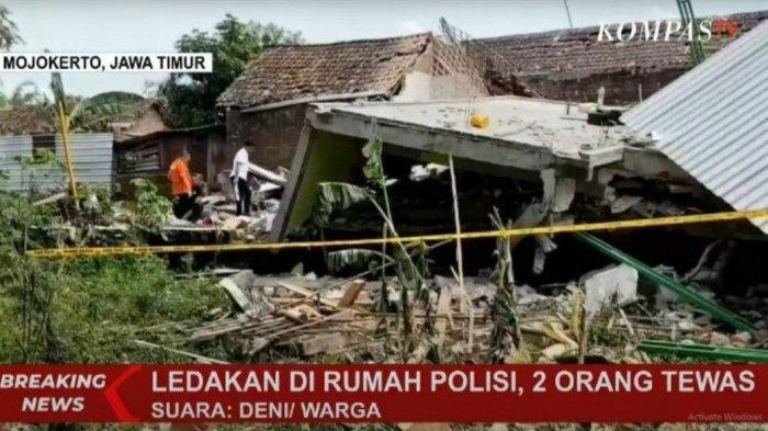 Detik-detik Rumah Polisi di Mojokerto Meledak, Ibu dan Bayinya Tewas, Lima Bangunan Tetangga Rusak