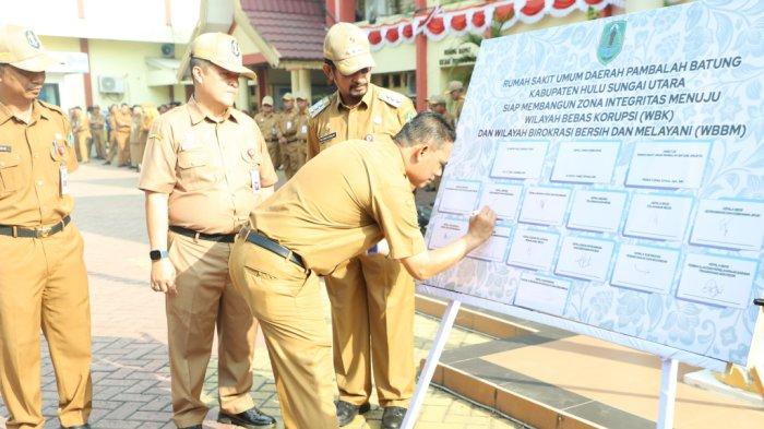 Lima SKPD di HSU Tandatangani Komitmen Bersama Pembangunan Zona Integritas Menuju WBK dan WBBM