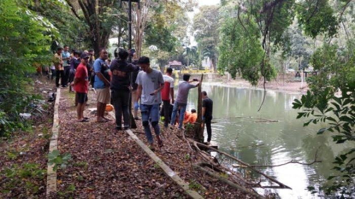 BREAKING NEWS - Heboh Temuan Mayat Lelaki di Taman Mina Tirta Pelaihari, Mengapung di Danau Buatan