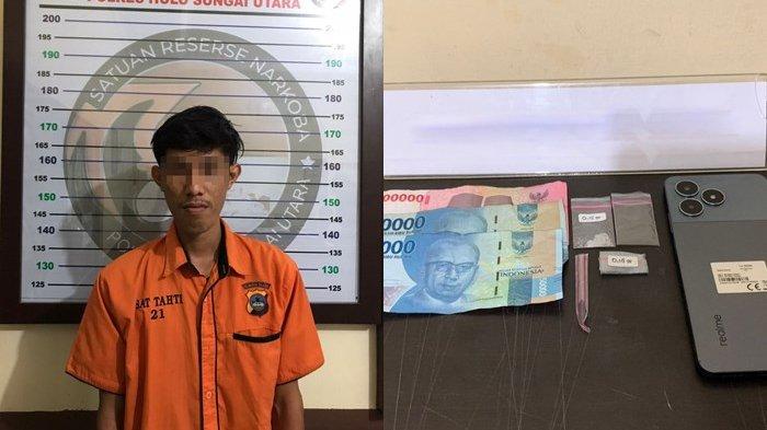Dibekuk Polisi di Depan Gang, Pemuda di HSU Ini Nekat Masukan Paket Sabu ke Mulut