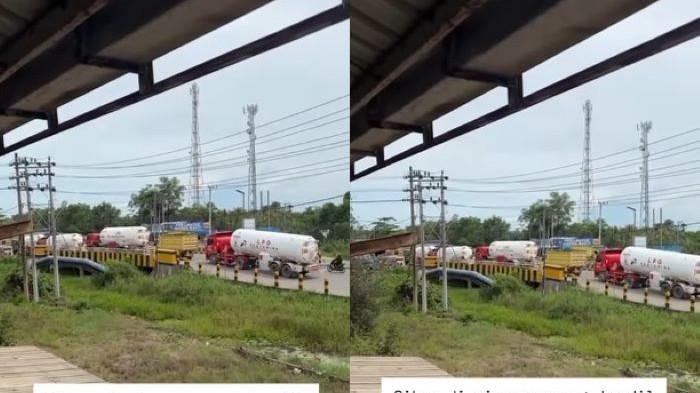 Macet Lebih 1 Km di Simpang Empat Handil Bakti, Dampak Perbaikan Jembatan Era Presiden Soeharto