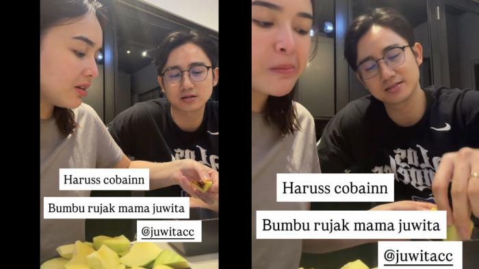 Momen artis Amanda Manopo makan rujak mangga muda di malam hari dicapture (20/11/2025). Istri Kenny Austin ramai disorot diduga hamil oleh netizen.