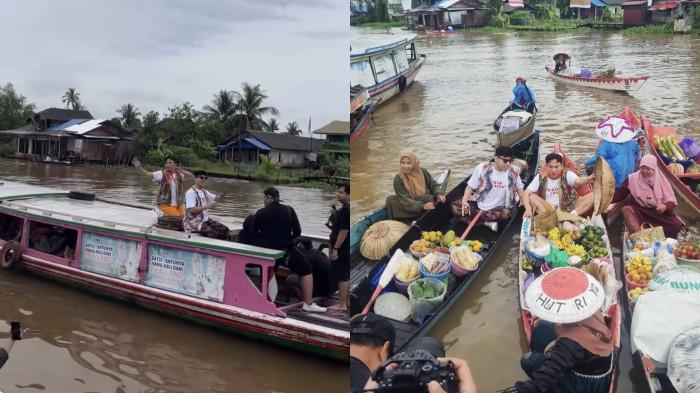 Naik Jukung di Pasar Terapung Lok Baintan, Anwar Sanjaya Tuai Reaksi Warga Banjarmasin