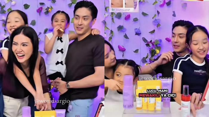 LIBATKAN ANAK - Momen kebersamaan Giorgio Antonio, Sarwendah dan anak-anak Ruben dicapture Jumat (14/11/2025). 