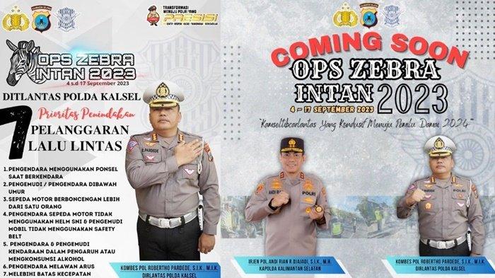 Jadwal dan Titik Operasi Zebra Intan 2023 Kalsel, Berikut Pelanggaran Lalu Lintas yang Disasar