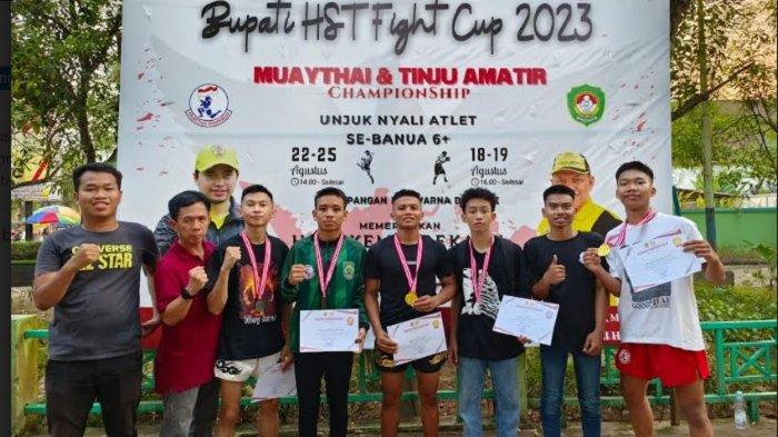 Hanya Enam Atlet, Balangan Muaythai Tim Torehkan Lima Medali di Bupati HST Fight Cup 2023