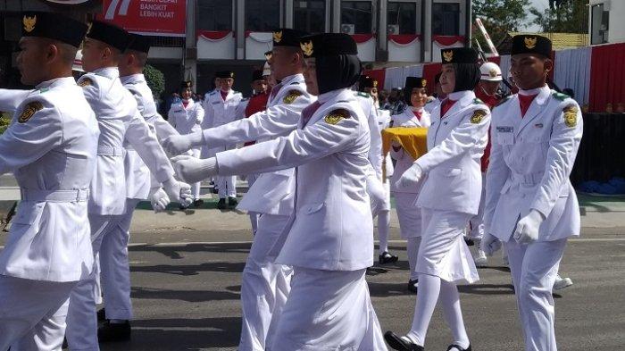 Upacara Peringatan HUT ke-77 Kemerdekaan RI di Banjarmasin,  28 Paskibraka Sukses Laksanakan Tugas