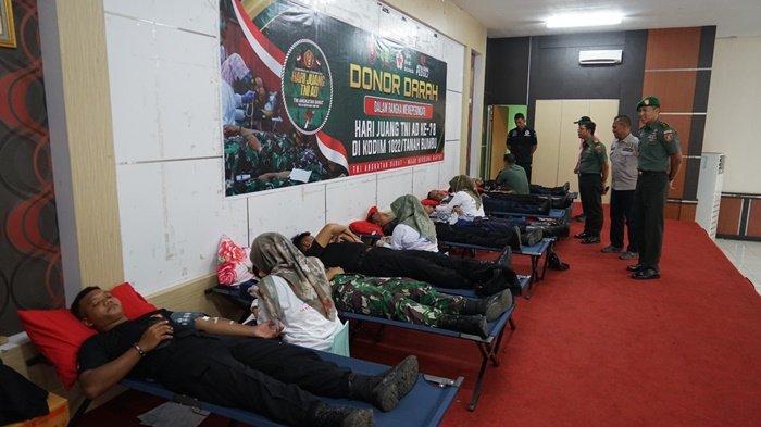 Sambut Hari Juang ke-78 TNI AD, Kodim 1022 Tanbu Gelar Donor Darah, Terkumpul 50 Kantong
