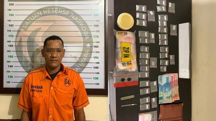 Gerebek Rumah Pengedar di Desa Paminggir Seberang, Satresnarkoba Polres HSU Amankan 25 Paket Sabu