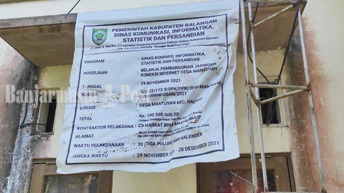 Fasilitas Internet Baru Dibangun Sudah Rusak di Beberapa Desa Kabupaten Balangan