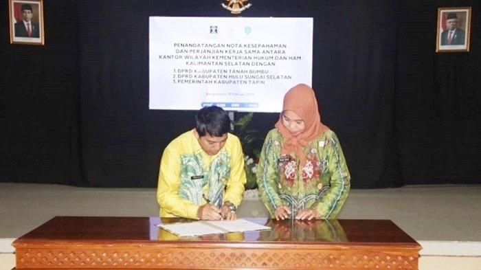 Kanwil Kemenkumham Kalsel Tandatangani Sejumlah Nota Kesepahaman dan Perjanjian Kerja Sama