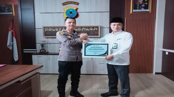 Selesaikan SPT Seratus Persen, Polres Balangan Dapat Penghargaan dari KPP Pratama Tanjung