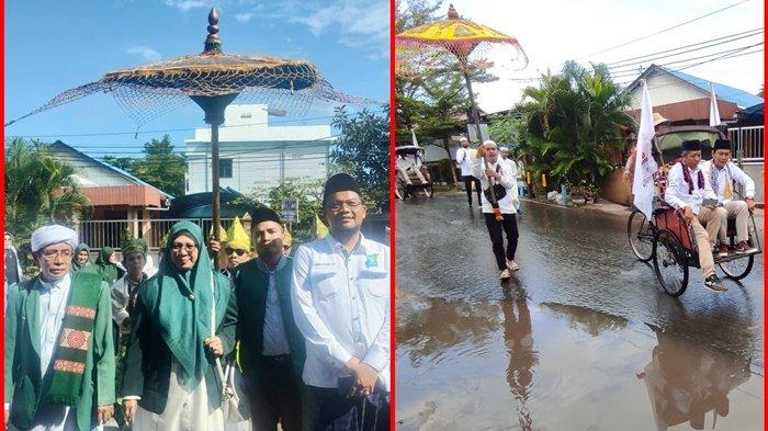 Pendaftaran Bacaleg Pemilu 2024, Naik Becak hingga Sarungan Saat ke KPU Banjarmasin