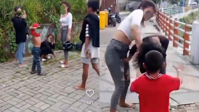 Viral Perkelahian Remaja Putri di Banjarbaru Diduga Berebut Pacar, Ada Anak Kecil Menangis Histeris
