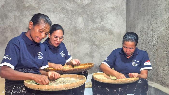 Proses penyortiran biji kopi dilakukan secara teliti