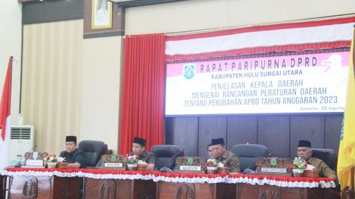 Paripurna Raperda Perubahan APBD TA 2023, Pendapatan dan Belanja Daerah HSU Diproyeksikan Naik