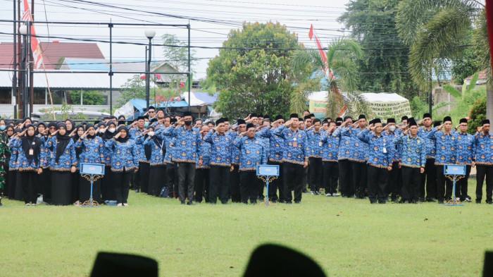 Suasana Apel Upacara Hari Pahlawan Pemkab Banjar di Halaman BPBD Banjar22