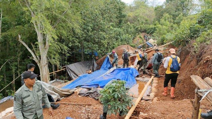 Dugaan Tambang Emas di Tahura Sultan Adam Desa Tiwingan Baru Dirazia, Lima Orang Terjaring