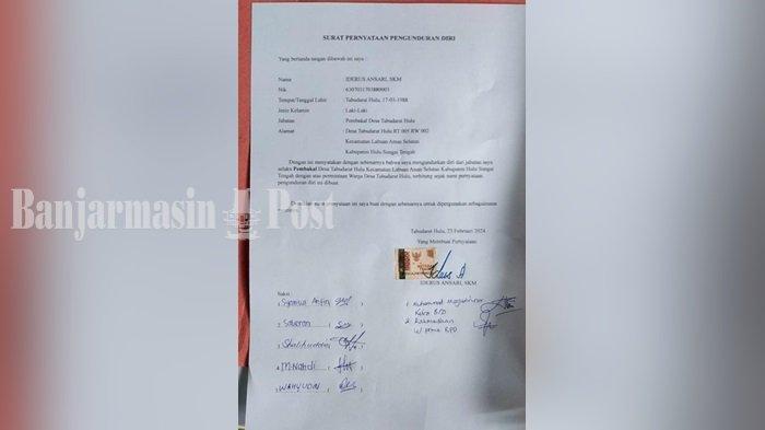 Pertemuan dengan Warga tak Temui Hasil, Pembakal Tabudarat Hulu HST Akhirnya Mengundurkan Diri