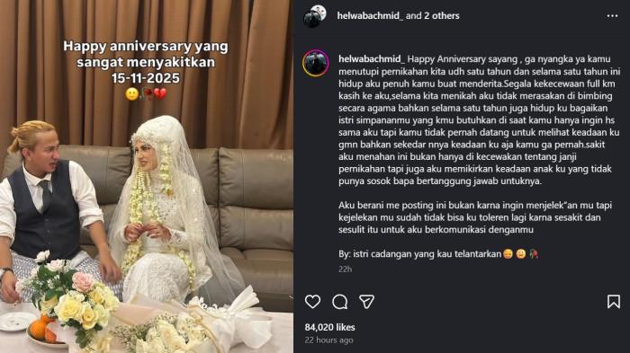 Tangkapan layar unggahan instagram Helwa Bachmid