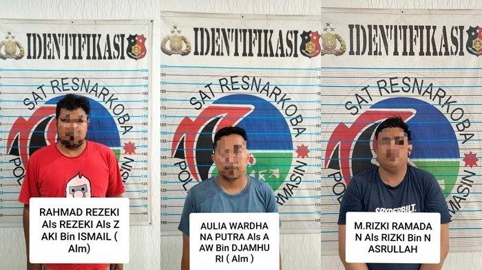Tangkap 3 Warga Tatah Belayung, Satresnarkoba Polresta Banjarmasin Amankan Sabu dan Ekstasi