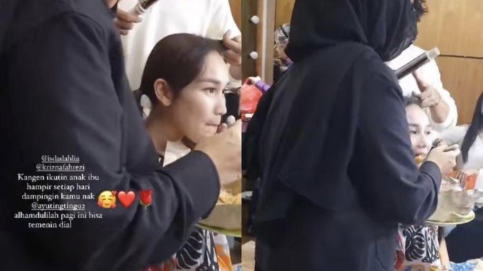 Buntuti Ayu Ting Ting di Lokasi Syuting Brownis, Umi Kalsum Rela Suapi Anak yang Lagi Dandan