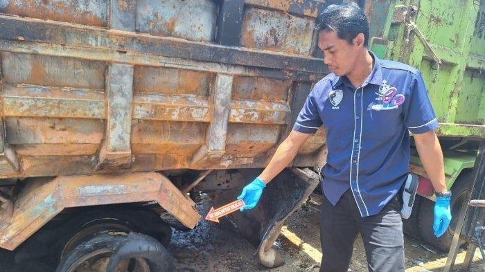 Diduga Dibawah Pengaruh Miras, Seorang Pria Bakar Truk di Halaman Kejari Kutai Timur